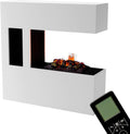 GLOW FIRE Elektrokamin, 120 × 120 cm, mit LED, mit Fernbedienung, Weiß/Schwarz