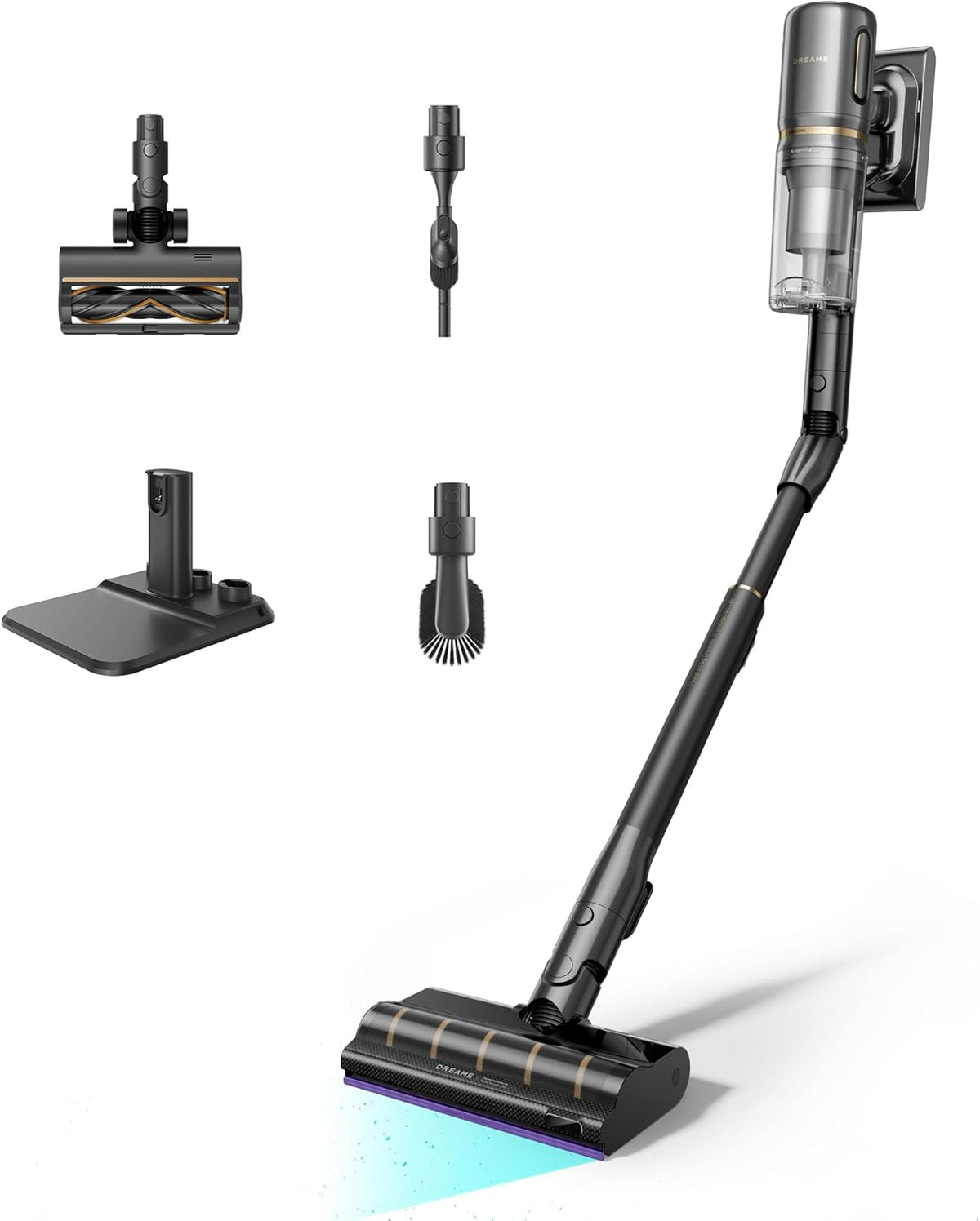 dreame V20 PRO Staubsauger, 0 mm, kabellos, klappbar, verstellbar, mit LED, Schwarz