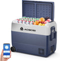 Kühlschrank Kompressor Kühlbox 60 L, 100–240 V, 24 V, 20 °C, mit App-Steuerung, mit USB, für Camping, Blau/Grau, AAOBOSI