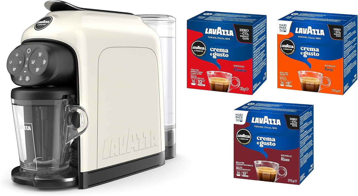 Kaffeemaschine Kapazität max, 220–240 V, 1500 W, 60 Hz, Weiß/Schwarz, Lavazza