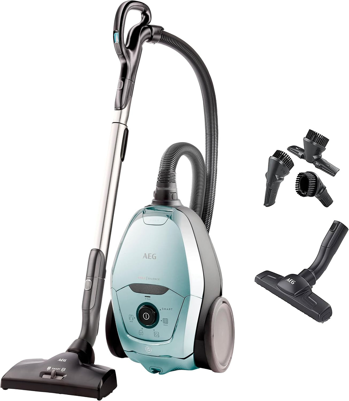 AEG VX82-1-4MB Staubsauger, 600 W, Hellblau/Schwarz, mit USB