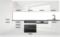 B BELINI GROUP Küchenzeile, 300 cm, höhenverstellbar, für die Küche, Weiß/Schwarz