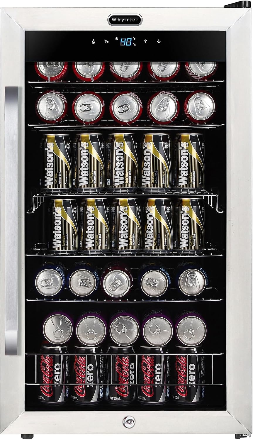Mini-Kühlschrank BR-1211DS, aus Edelstahl und Stahl, Silber/Schwarz, Whynter
