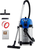 Nilfisk Multi II 30L T Nass- und Trockensauger, 1400 W, für den Garten und die Werkstatt, Blau/Silber/Schwarz