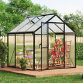 Gewächshaus, aus Aluminium, für den Garten, Schwarz/Transparent, GarveeLife