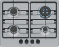 Gasline PGH6B5K60 Kochfeld, 60 cm, Silber/Schwarz, aus Stahl