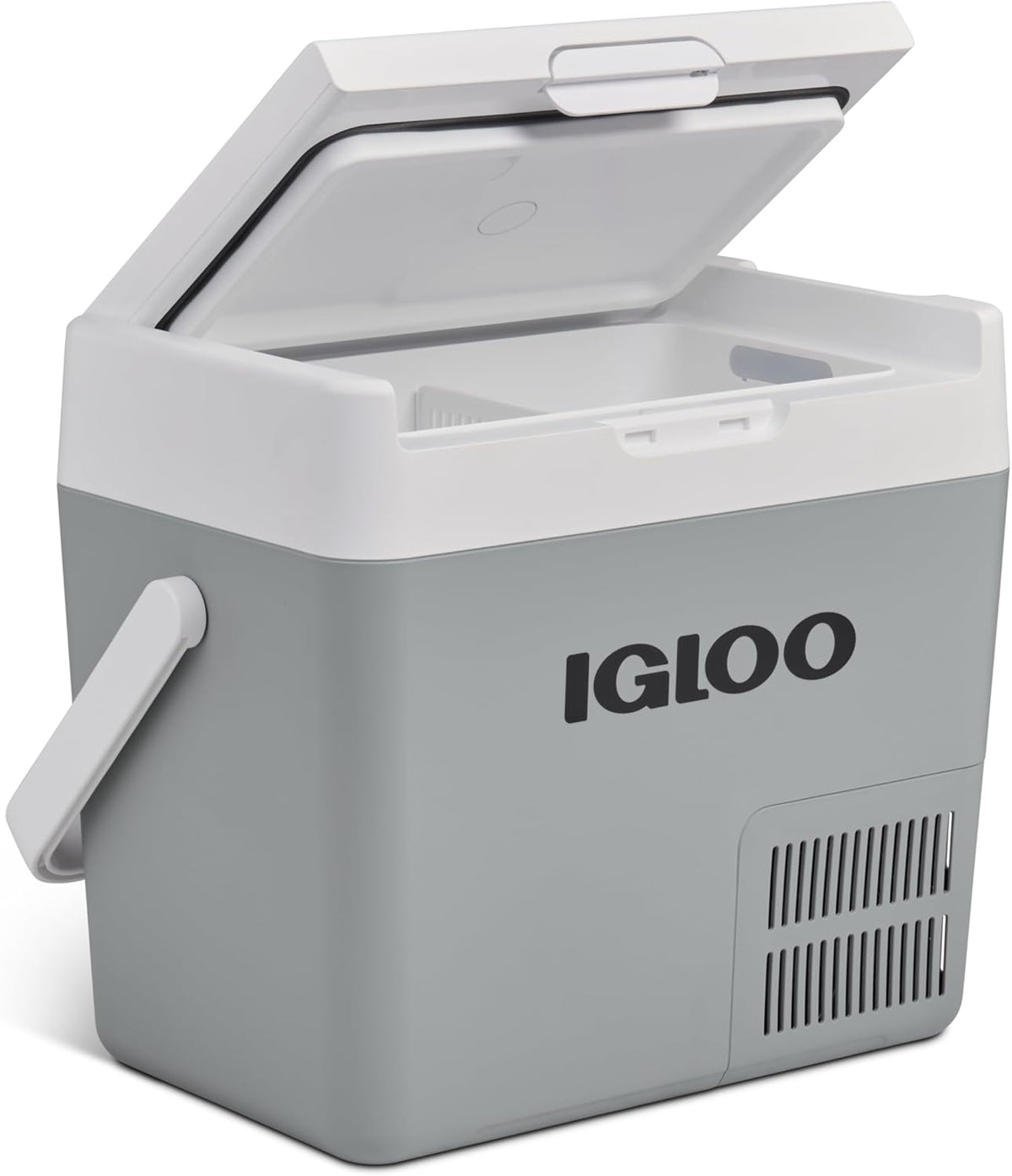 Mini-Kühlschrank ICF18, 19 L, 12 V, 24 V, mit LED, für Camping, Grau/Weiß, Igloo