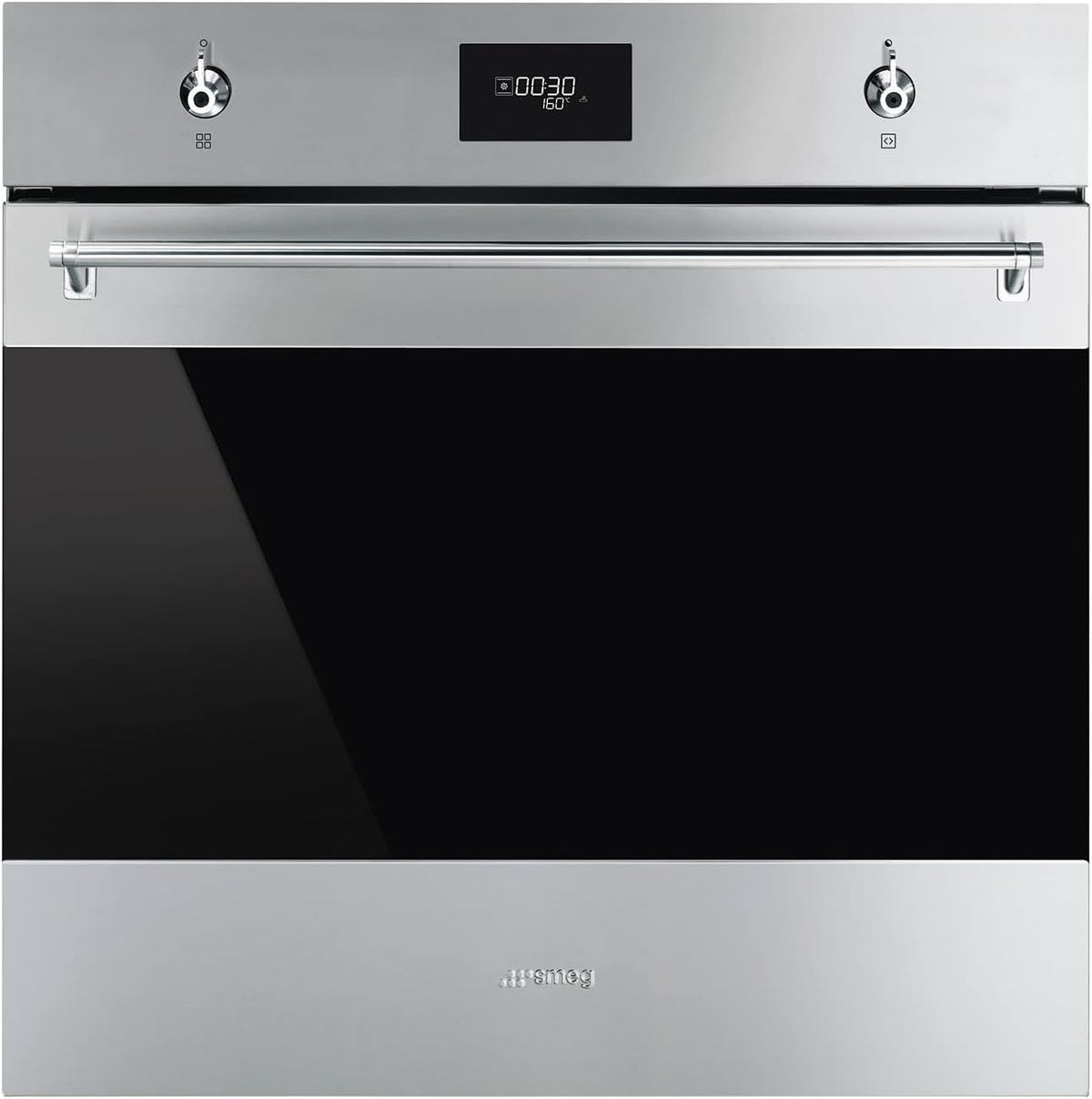 Smeg Klassischer Multifunktions Backöfen, aus Edelstahl und Stahl, Schwarz/Silber