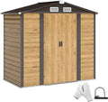 Outsunny Metallgerätehaus 2 Gerätehaus, 213 × 120 × 194 cm, 2,36 m², mit Vorhängen, für den Garten, aus Stahl und Metall, Braun