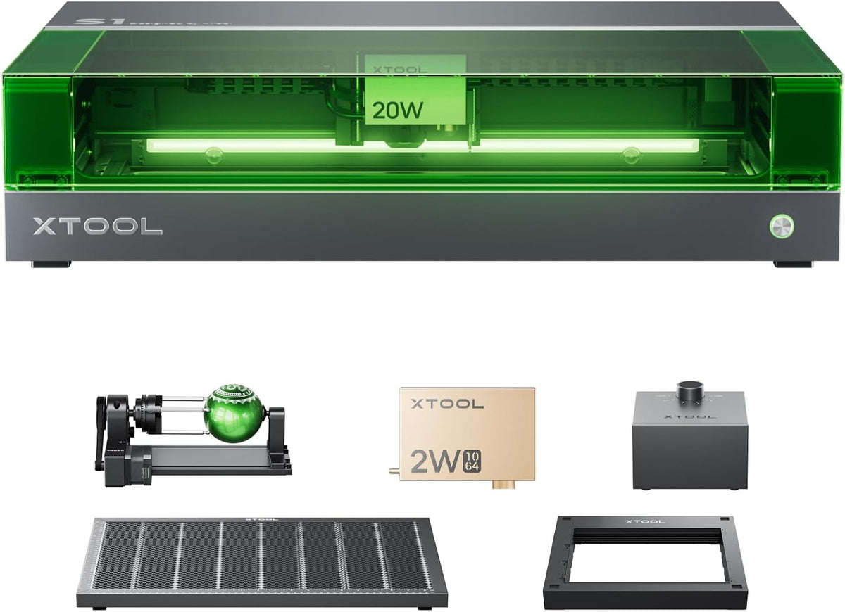 xTool S1 Gravurwerkzeug, 20 W, Schwarz/Grün
