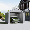 Carport Zeltgarage 3x4 m, 3 × 4 m, aus Stahl, Grau, UISEBRT