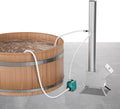 ECOPOOLTECH Wärmepumpe Poolheizung Holz Whirlpool, Holz/Silber/Grün