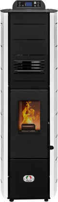 STUFE A PELLET ITALIA Pelletofen, 8 kW, 70 m², mit WLAN, mit Fernbedienung, Schwarz/Weiß