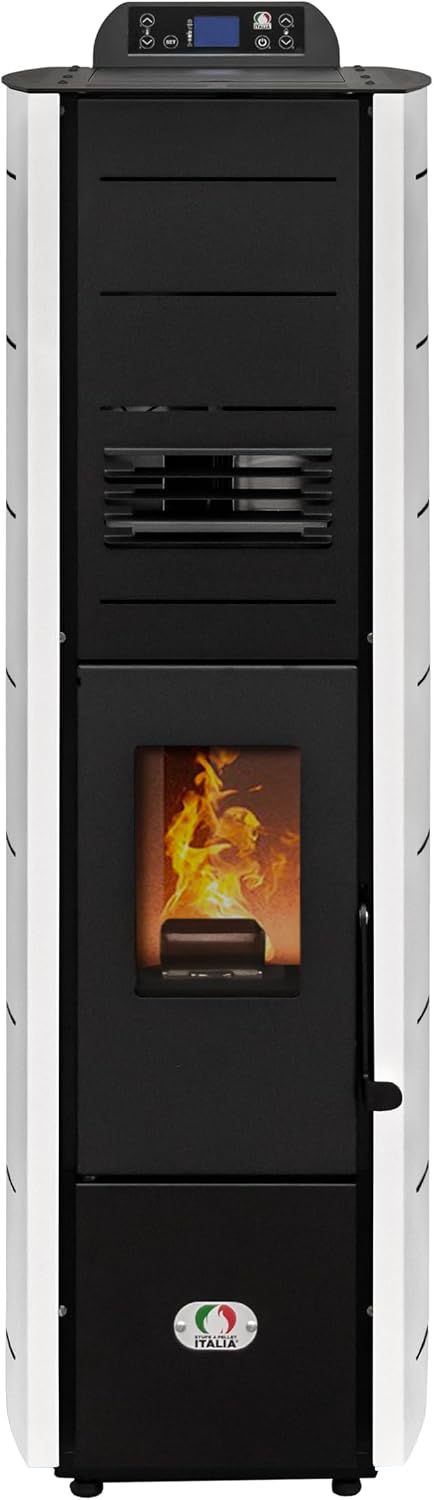 STUFE A PELLET ITALIA Pelletofen, 8 kW, 70 m², mit WLAN, mit Fernbedienung, Schwarz/Weiß