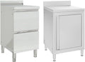 Schrank, verstellbar, mit Stauraum, für die Küche, aus Edelstahl und Stahl, Silber, Emmtore