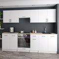 roe furniture Küchenzeile, 240 × 82 × 46 cm, 2,4 m, mit Stauraum, für die Küche, Weiß/Holz