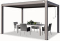 TOOLPORT Pergola, 3 × 4 m, mit Lamellendach, verstellbar, aus Aluminium, für die Terrasse, Grau