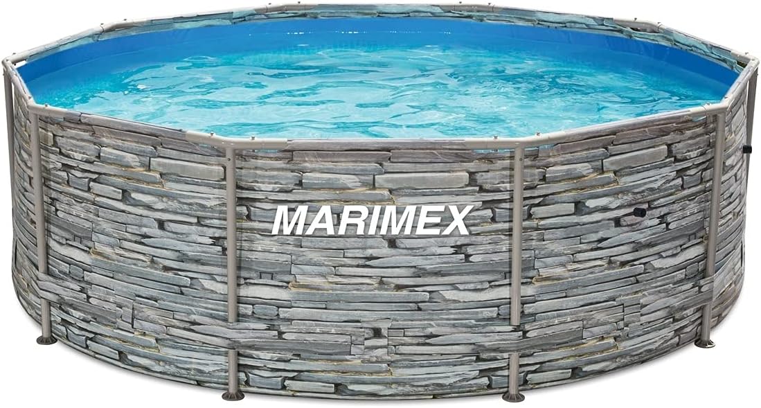 MARIMEX Pool Florida 3 Aufstellpool, 3,66 × 1,22 m, 38,26 kg, Netto: 35,18 kg, Grau/Blau