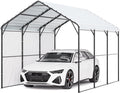 VEVOR Zeltgarage 3x4 Carport, 3 × 4,5 × 3,15 m, mit Hardtop-Dach, aus Stahl, Weiß/Schwarz