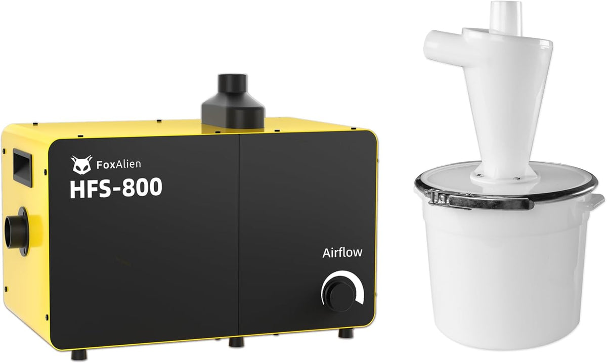 FoxAlien HFS-800 Absauganlagen & Luftreiniger, 800 W, 220 V, verstellbar, Gelb/Schwarz/Weiß