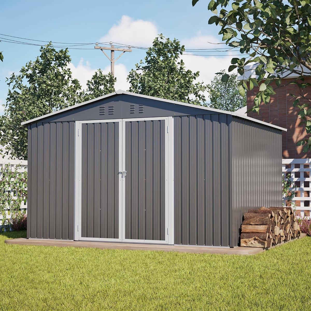 Zenithz Rasenmäher, 300 × 252 × 191 cm, 6.91 m², für den Garten, Grau, aus Metall