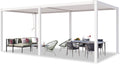 TOOLPORT PRIMEYARD Pergola, 3 × 6 m, mit Lamellendach, verstellbar, aus Aluminium und Stahl, für die Terrasse, Weiß