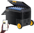 Kühlschrank IPX4, 50 L, 12 V, 230 V, mit App-Steuerung, für Camping, Schwarz/Gelb, BougeRV