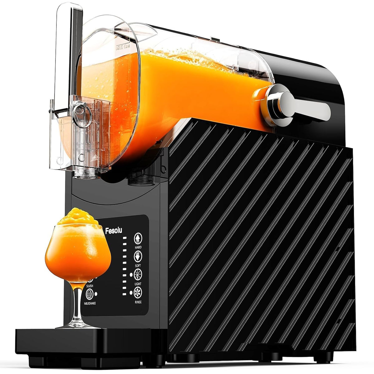 Fesoiu Commercial Frozen Drink Machines, mit Selbstreinigung, verstellbar, Schwarz