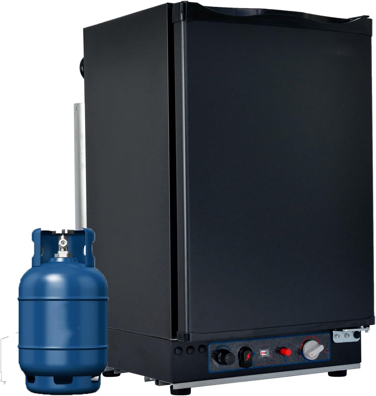 Kühlschrank, 40 L, 12 V, 230 V, für Camping, Schwarz/Blau, Techomey