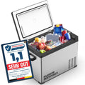 Kühlschrank, 12 V, 230 V, mit LED, mit App-Steuerung, mit USB, für Camping, Silber/Schwarz, PLUG IN FESTIVALS