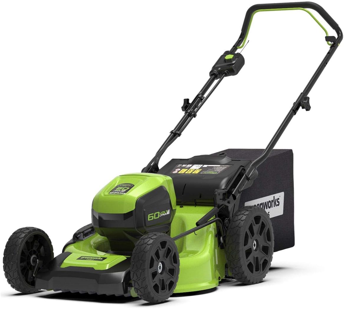 Greenworks GD60LM46SP Rasenmäher, 55 l, 60 V, 46 cm, ohne Akku, Grün/Schwarz