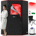 I-THERA-U XL Infrarot Sauna, 3 L, 1200 w, mit Fernbedienung, wasserdicht, Schwarz/Rot