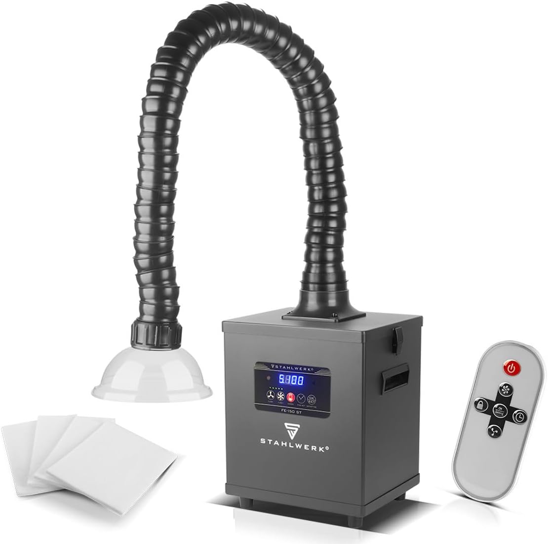 Absauganlagen & Luftreiniger FE-150, 150 W, Schwarz/Weiß, aus Stahl, STAHLWERK