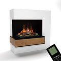GLOW FIRE Elektrokamin, 111 × 110 cm, mit LED, mit Fernbedienung, Weiß/Schwarz/Holz