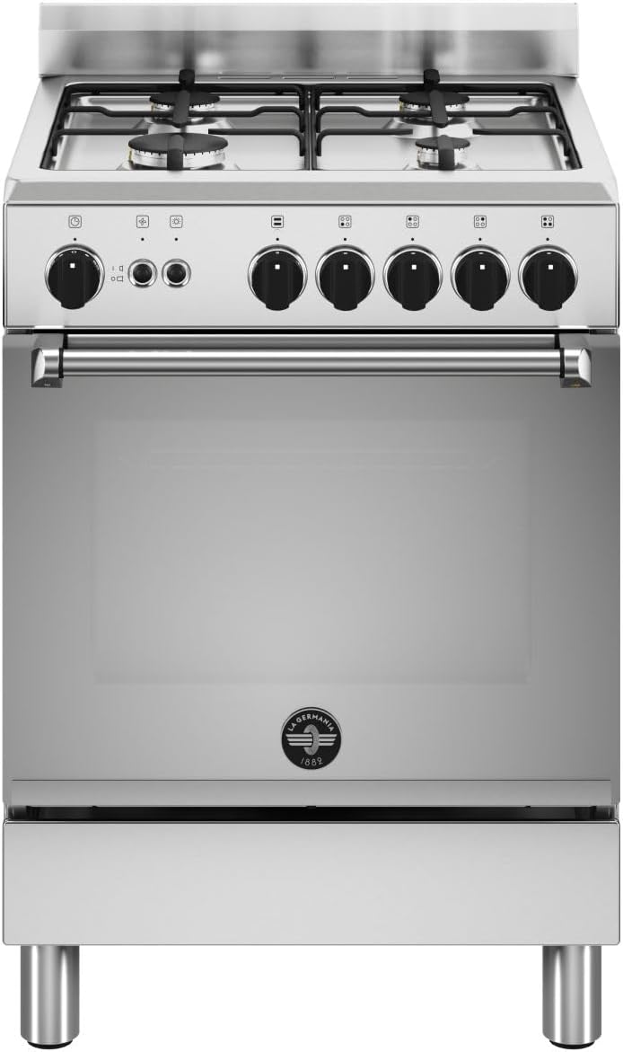 La Germania AMN664GXV Herde, 60 × 60 cm, aus Edelstahl und Stahl, Silber