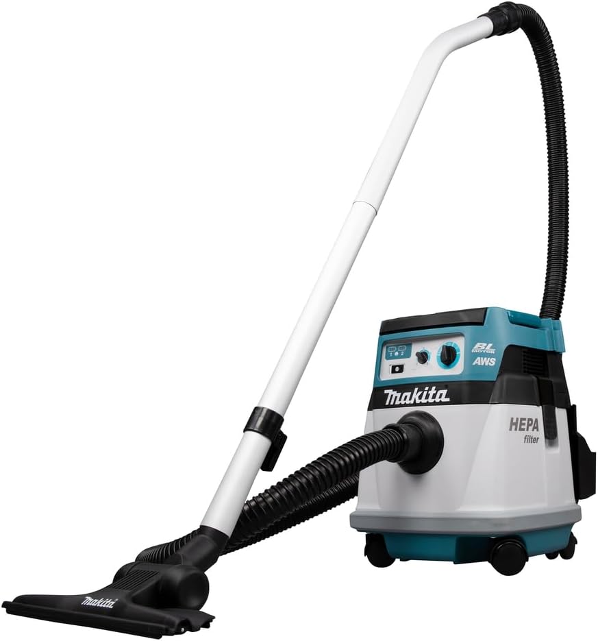 Makita DVC157LZX3 Nass- und Trockensauger, 15 L, ohne Akku, ohne Ladegerät, Petrol/Weiß