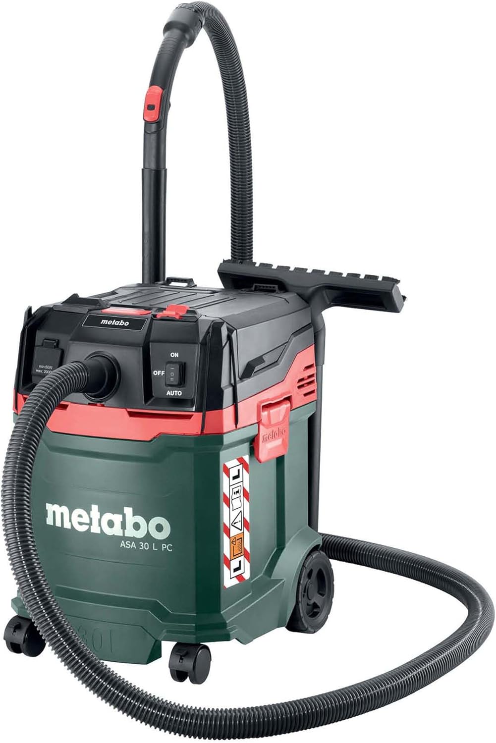 metabo Nass- und Trockensauger, 30 L, 5,5 m, Grün/Schwarz/Rot