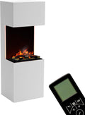 GLOW FIRE Backofen, 60 × 170 × 50 cm, mit LED, mit Fernbedienung, Weiß/Schwarz