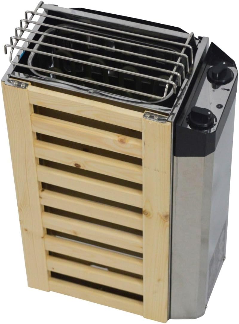 SPIRATO m3 Sauna, 3,6 kW, Silber/Hellbraun