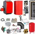 ThermoFlux P25 Pelletofen, 24 kW, Rot/Schwarz/Weiß/Gold/Schwarz