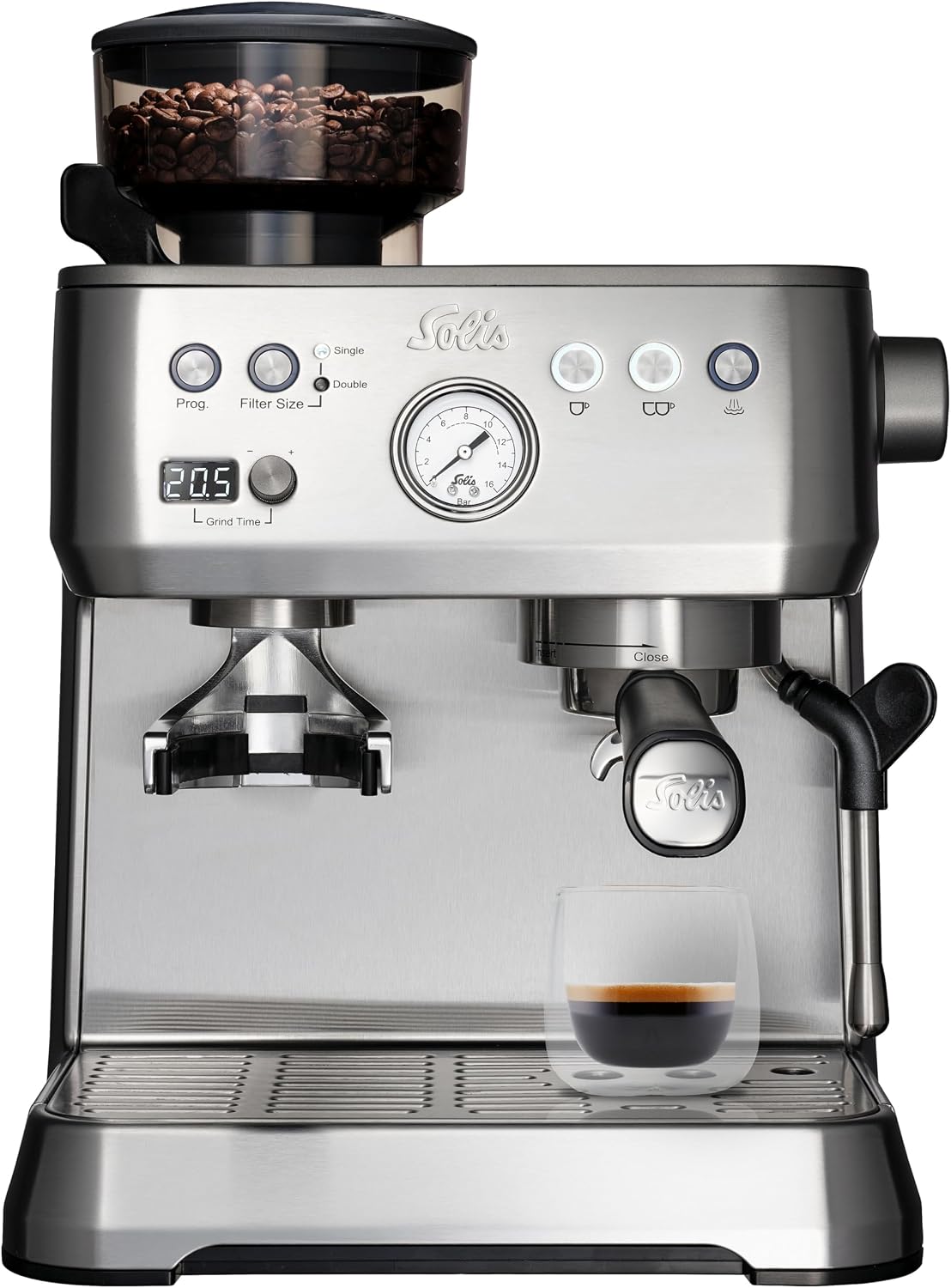 Solis Kaffeemaschine, Silber/Schwarz