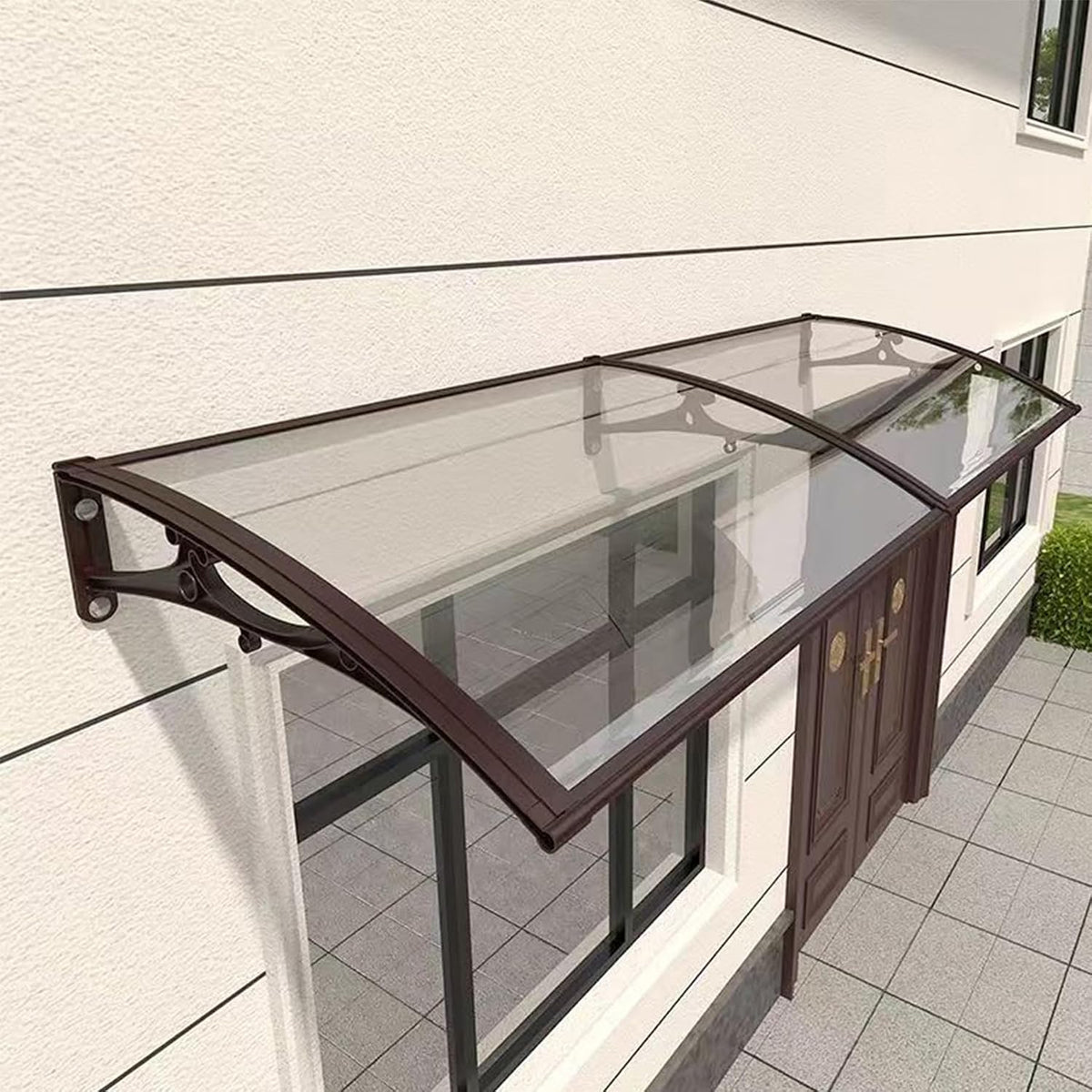 Gartenpavillon, 150 cm, aus Aluminium, mit Selbstreinigung, Braun/Transparent, Wetsfgdg