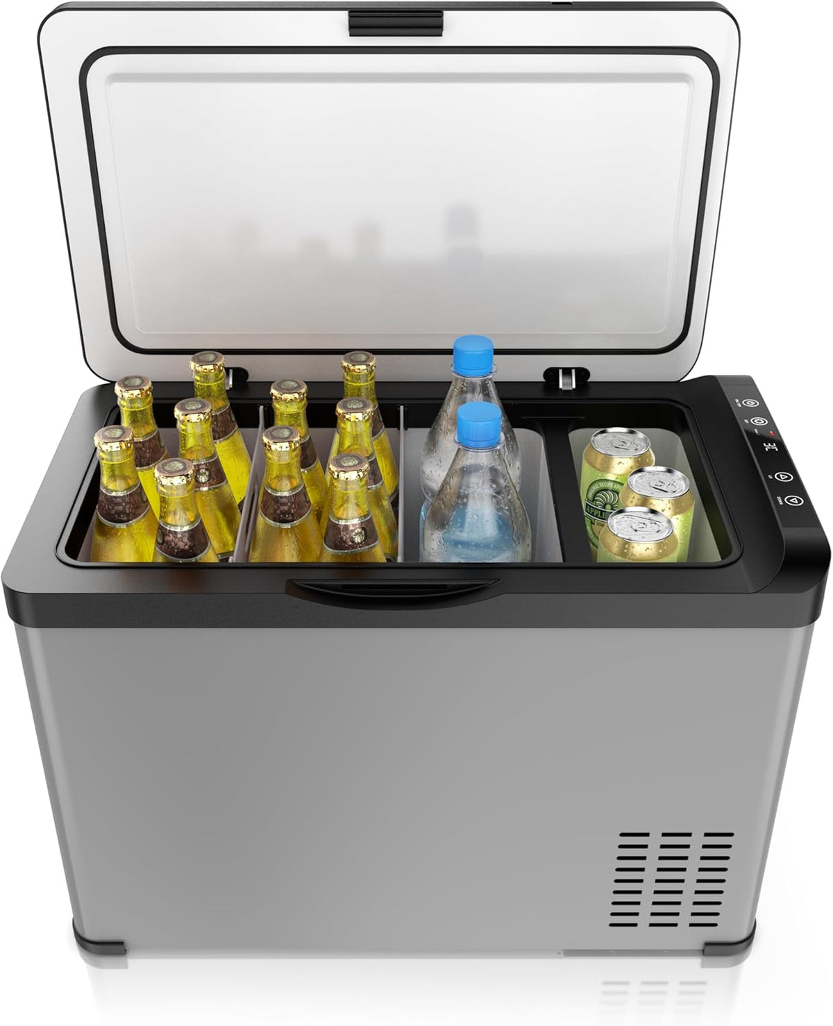 Kühlschrank, 30 L, 12 V, 24 V, verstellbar, für Camping, Grau/Schwarz, Brandson