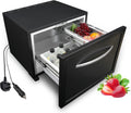 Kühlschrank, 50 l, 12 V, 0 °C, verstellbar, mit LED, für Camping, Schwarz, Techomey