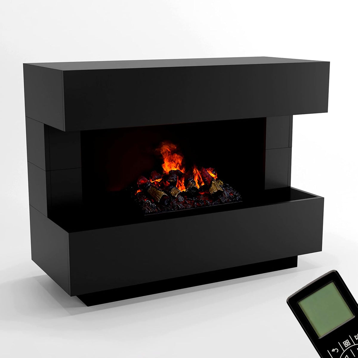 GLOW FIRE Elektrokamin, 120 × 93 × 50 cm, mit LED, mit Fernbedienung, Schwarz