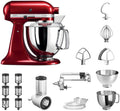 KitchenAid Küchenmaschine Artisan Kochfeld, verstellbar, Rot/Silber, für die Küche