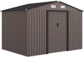 Outsunny Gerätehaus, 277 × 195 × 192 cm, 5,4 m², aus Stahl, für den Garten, Braun