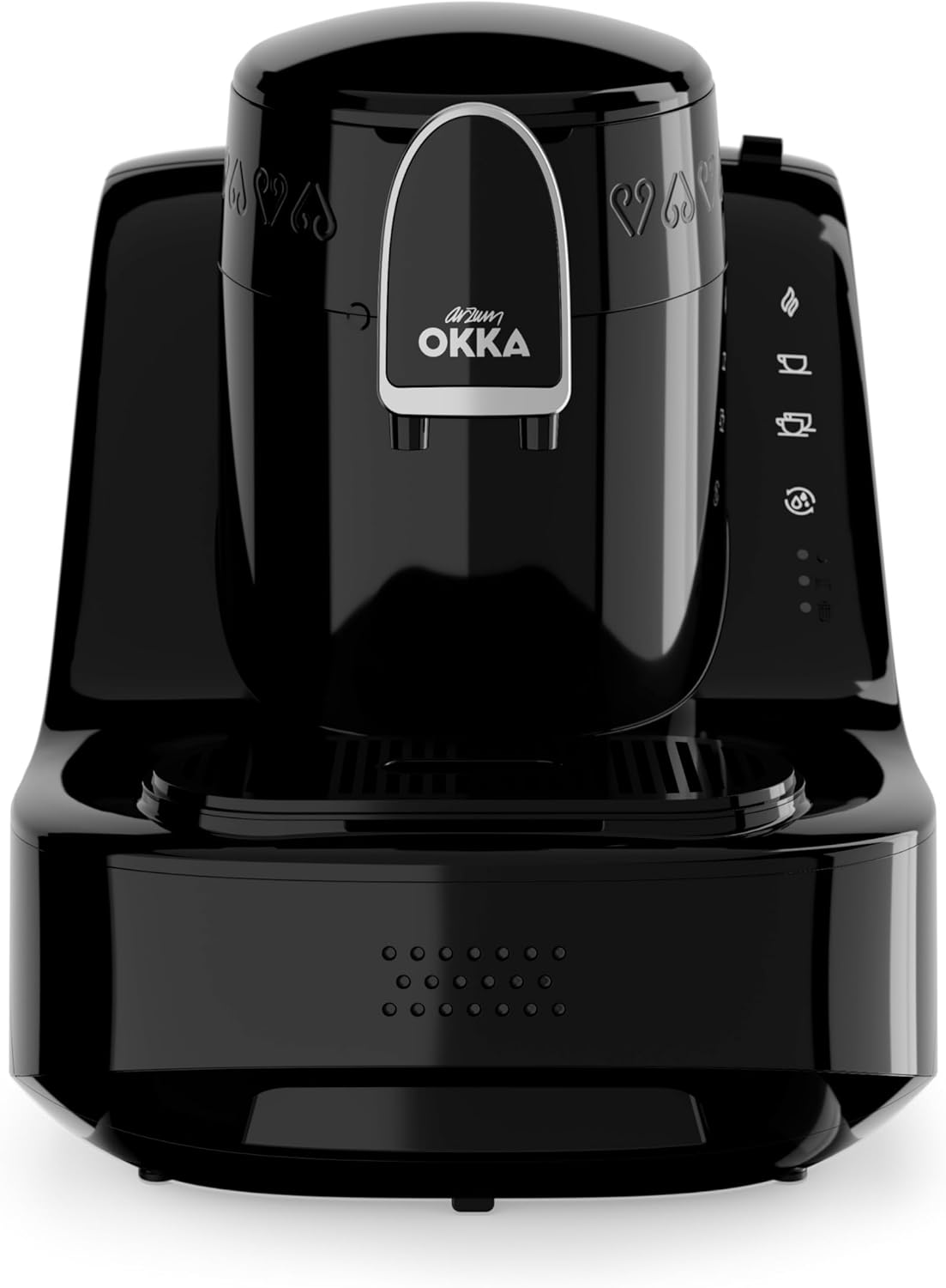 Arzum OKKA ELIT Türkische Kaffeemaschine, Schwarz/Silber