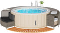 Whirlpool, aus Polyrattan, Beige/Grau/Schwarz/Holzoptik, Verderoom