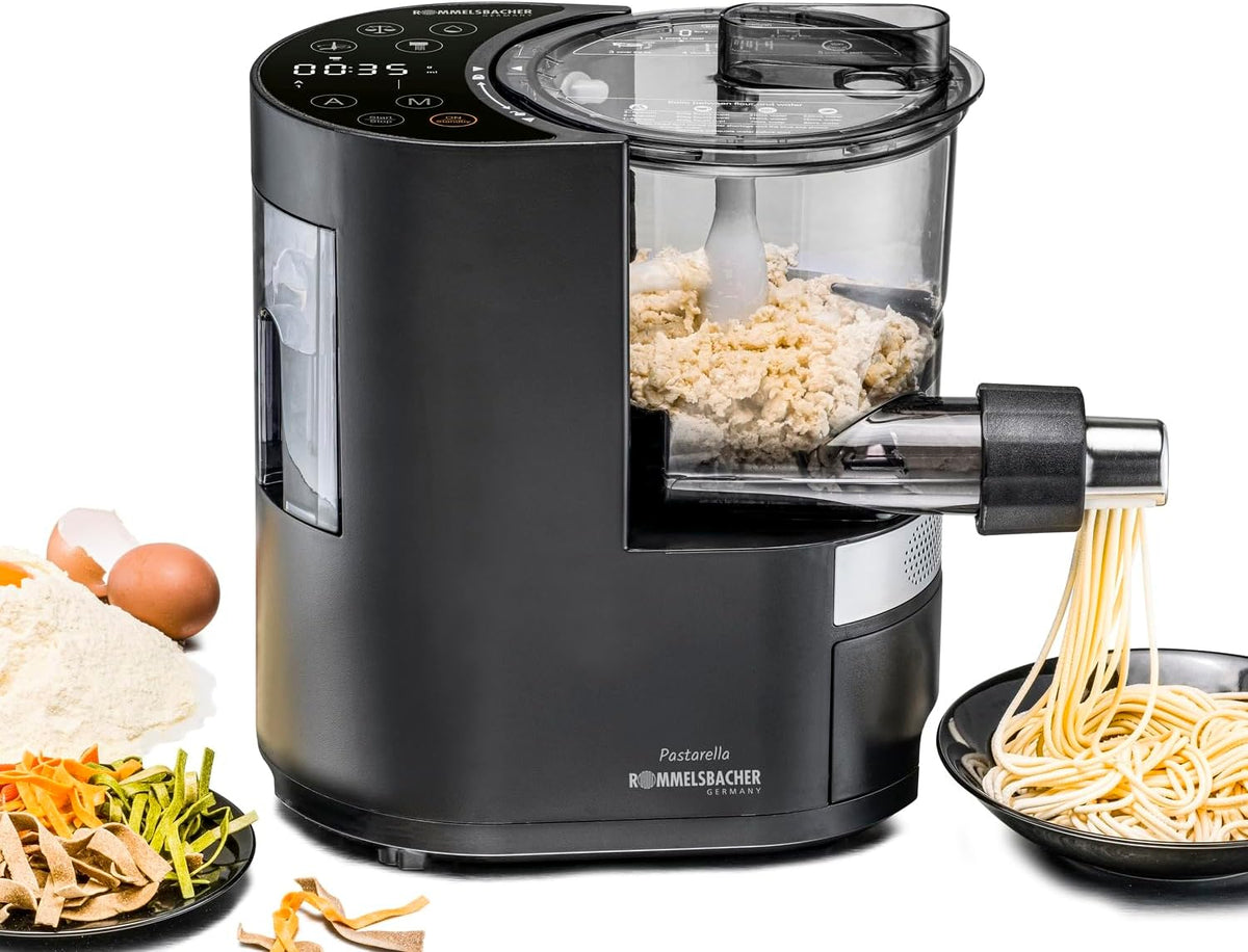 Rommelsbacher Elektrische Nudelmaschine PM 220 Nudelmaschinen, 800 g, mit LED, mit USB, aus Edelstahl und Stahl, Schwarz